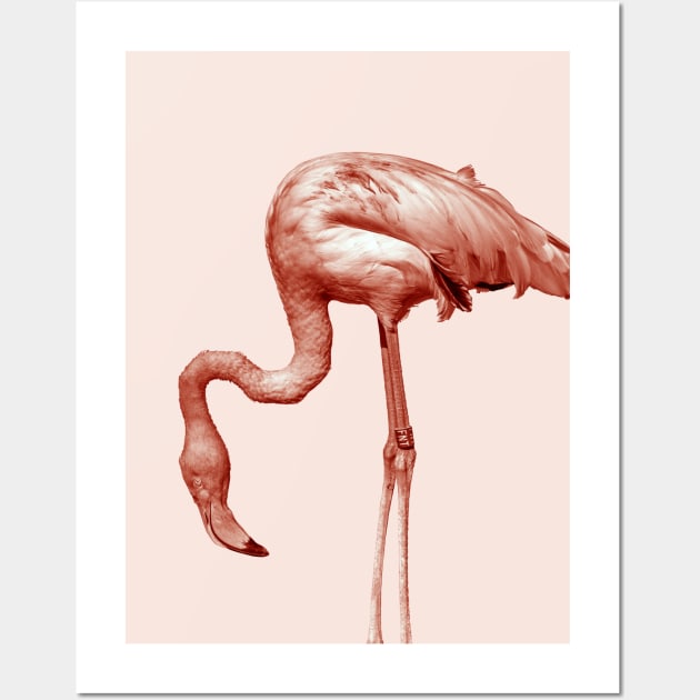 Monochrome - pink flamingo nr2 Wall Art by VrijFormaat